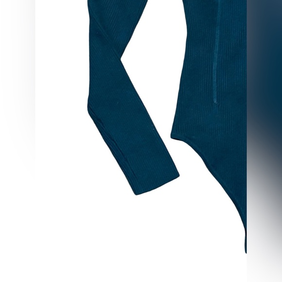 Abercrombie & Fitch dark green ribbed long sleeve corset bodysuit bodycon - Picture 6 of 11